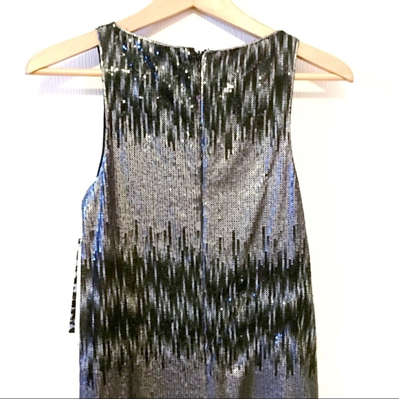 nwt Kensie Sequin Ombre Mini Dress in Silver Black Combo Size 2 Small - Picture 5 of 13